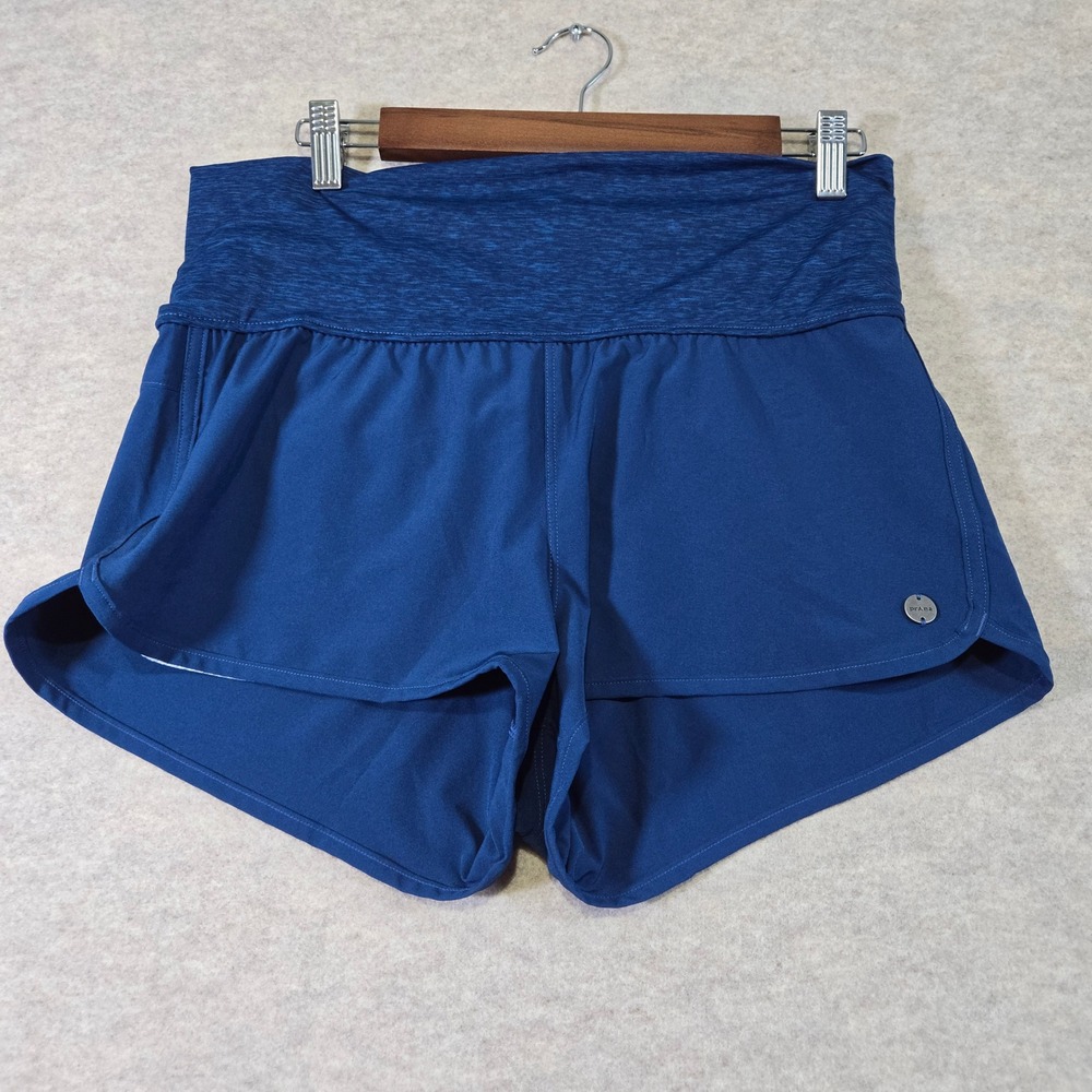 prAna Becksa Athletic Shorts Women's Medium Blue Running Yoga Pocket
